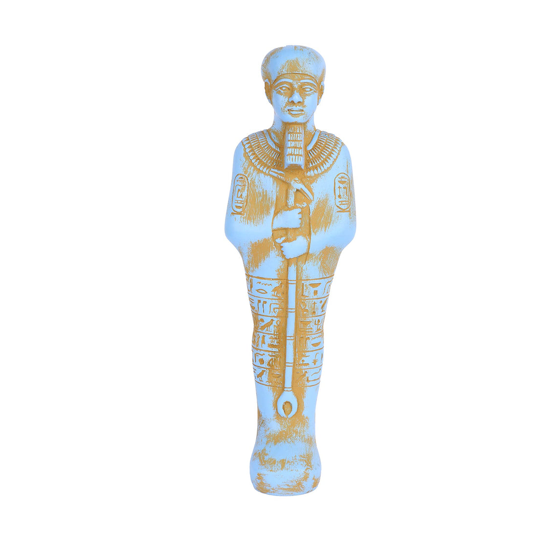 Statue of the Egyptian Lord Ptah-Hotep, Minster and Philosopher writer of the world Oldest Book (2200 BCE) made of heavy Stone blue colour
