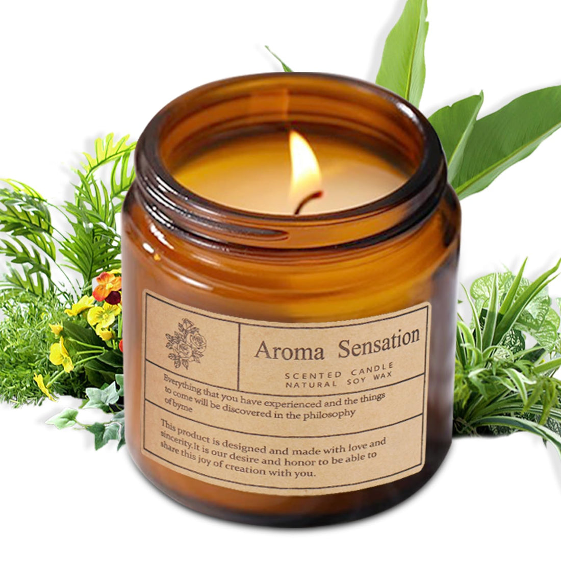 ARCASA Fall Scented Soy Candles, Organic Non-Toxic, Canned for Home, Men and Women, Stress Relief, Meditation, Yoga (Misty Forest 7oz)