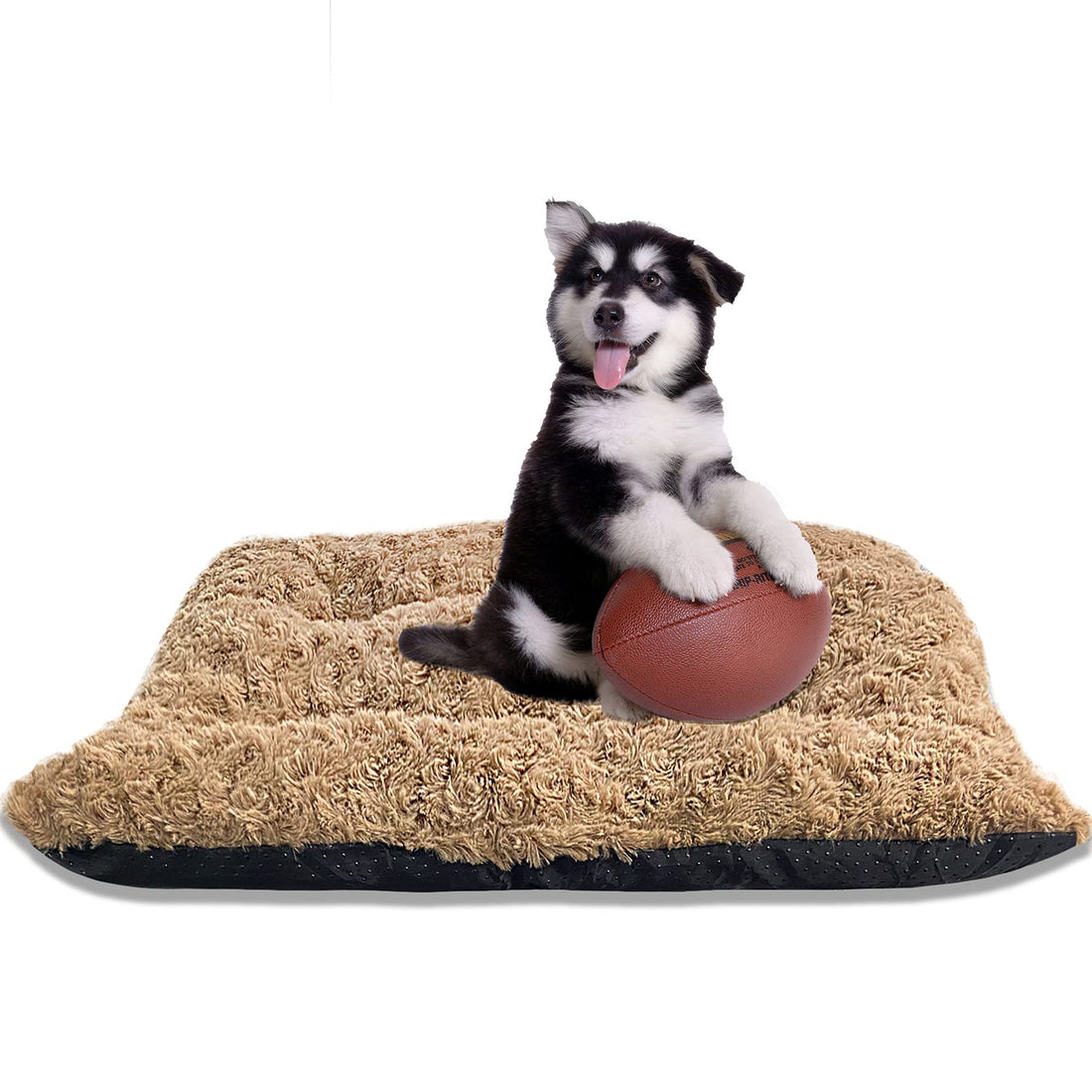 KENIY Ultra Soft Pet Bed,Dog Cats Kennel Comfortable Pet Pad Plush Mattress Cushion For Small Or Medium Pets,Anti-Slip Bottom Puppy Pillow Washable Mat Cushion For Home Car,55X40X3cm,Khaki