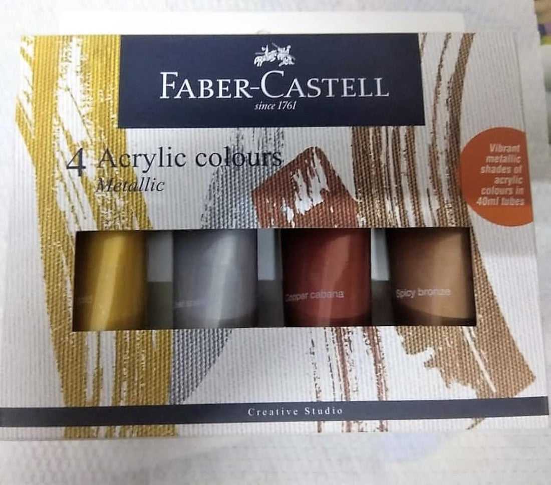FABER-CASTELL Creative Studio Metallic Acrylic Set of 4