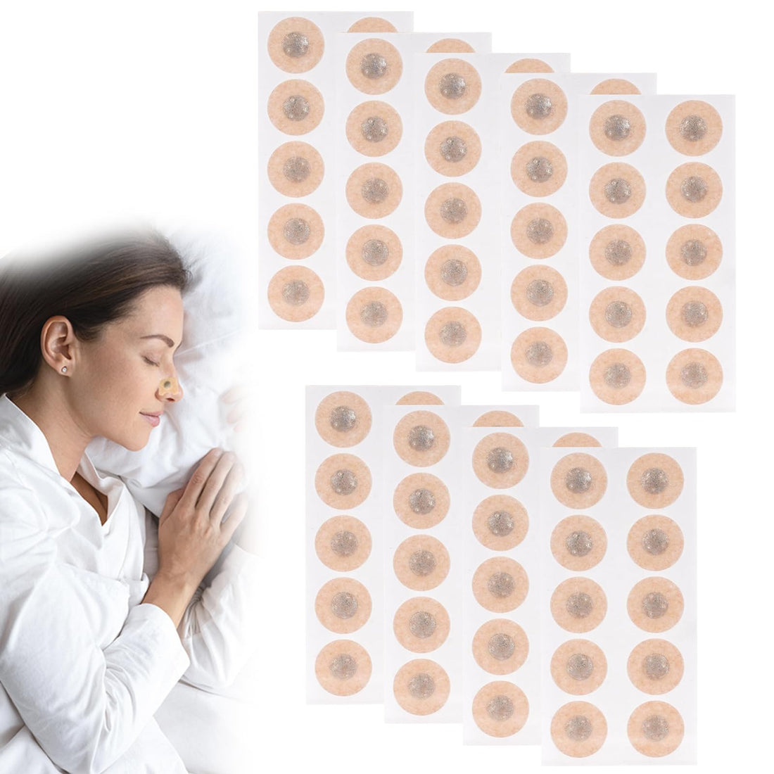 Nose Strips for Breathing, Nasal Strips Snoring, 9 Sheets 90 Pads Nose Tape for Sleeping, for Home, Hotel, Business, Travel, Trip and Car