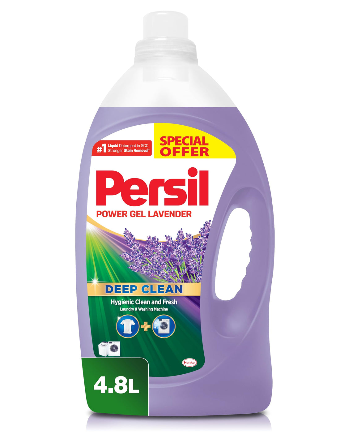 Persil Power Gel Liquid Laundry Detergent, With Deep Clean Technology, Lavender, 4.8L