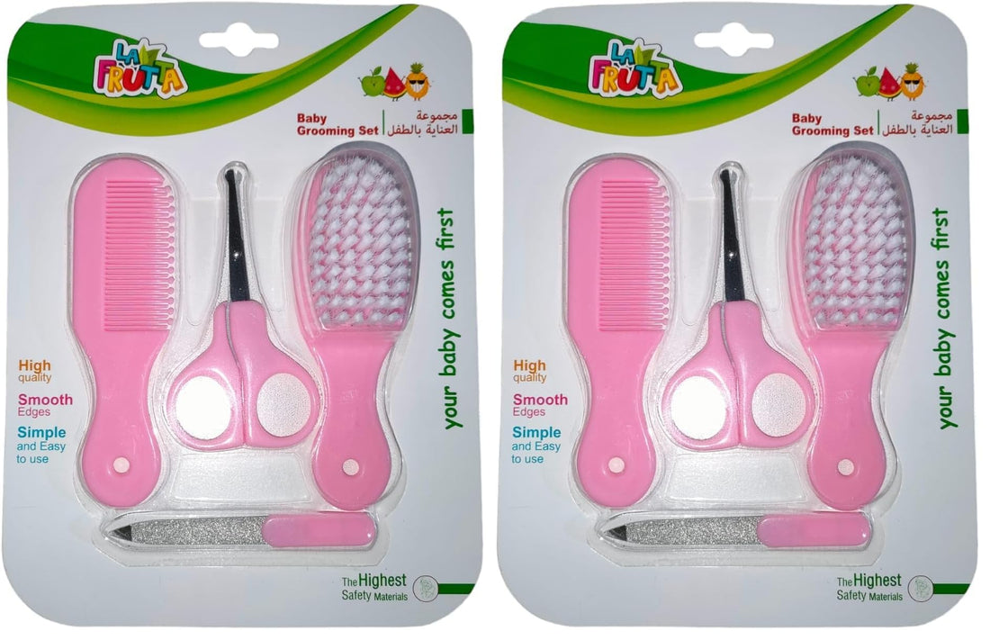La Frutta Baby Care Set (Hair Brush and Comp + Scissors and file) (Pack of 2)