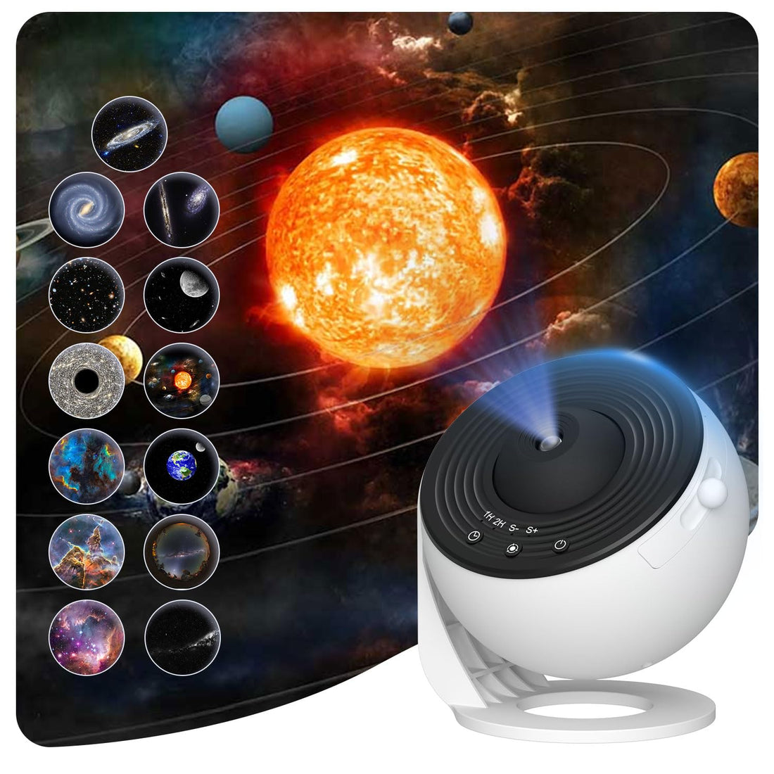 Syslux Star Projector, Planetarium Projector for Bedroom Ultra Clear Galaxy Night Light with 4K Replaceable 12 Galaxy Discs 360 Degree Rotation Real Sky Light for Kids Room Birthday Valentines Gift