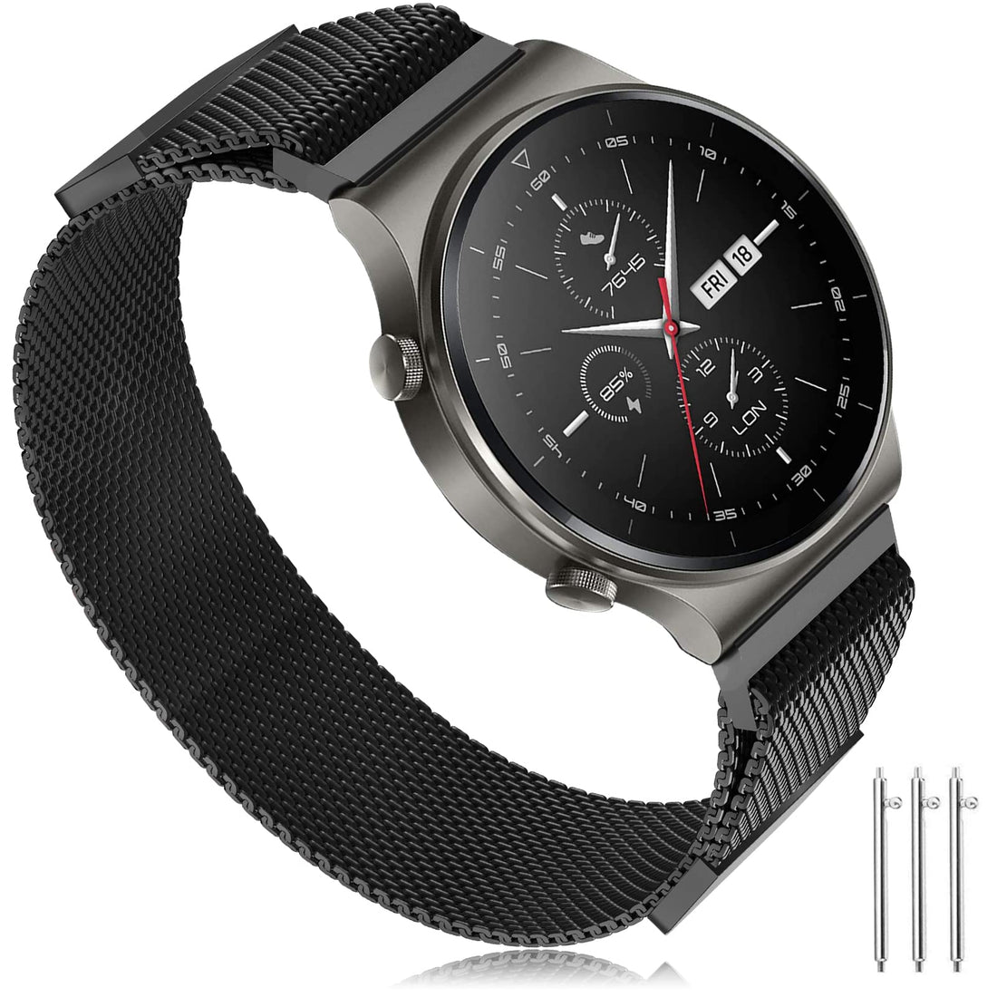 Huawei Watch GT2 46mm/Huawei Watch GT2e Band, 22mm Mesh Stainless Steel Double Magnetic Bracelet for Huawei Watch GT2 Pro/Huawei Watch GT Active/Huawei Watch 3/3 Pro/Amazfit GTR 3/2