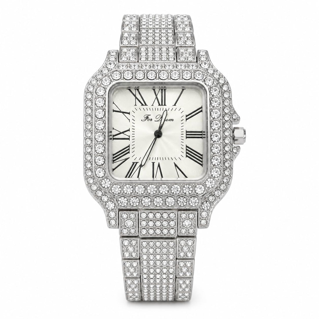 Luxury Crystal Unisex Watch - Square Stainless Steel - Roman Face - Suitable for Men and Women for Casual Occasion
