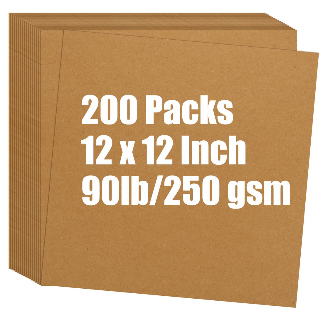 APACALI 200 Sheets Brown Cardstock 12x12" Scrapbook Paper 90lb/250 gsm Thick Paper Heavy Cardstock 12 Inch Card Stock Printer Paper for DIY Cards, Paper Crafting, Drawing, Invitations, Menus, Wedding
