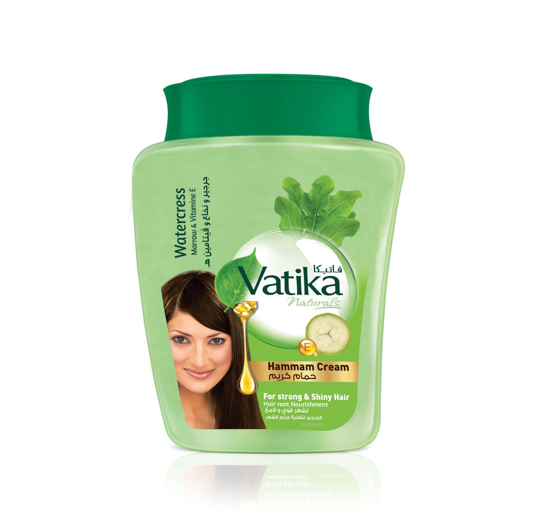 Vatika Naturals Watercress Hammam Hair Cream (225g) | Natural Extracts of Marrow and Vitamin E | Promotes Volume and Thick Hair Nourishment | For Men & Women