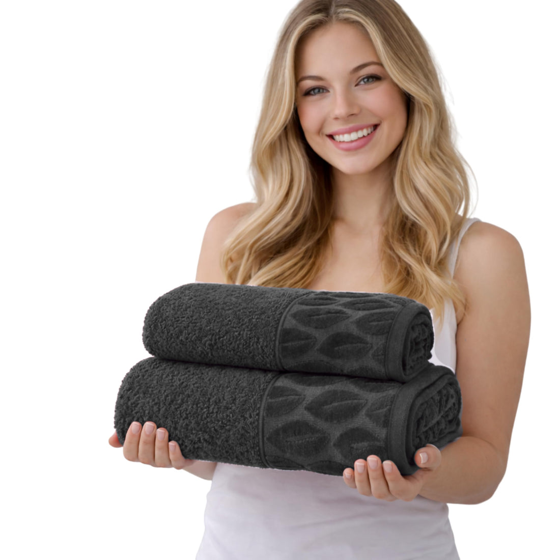 Burak Tekstil Supreme Egyptian Cotton Bath Towel Set – 2 Piece Set of 2 Large Bath Towels (140 X 70 cm), Ultra Soft, Highly Absorbent, Made in Egypt (Gray)