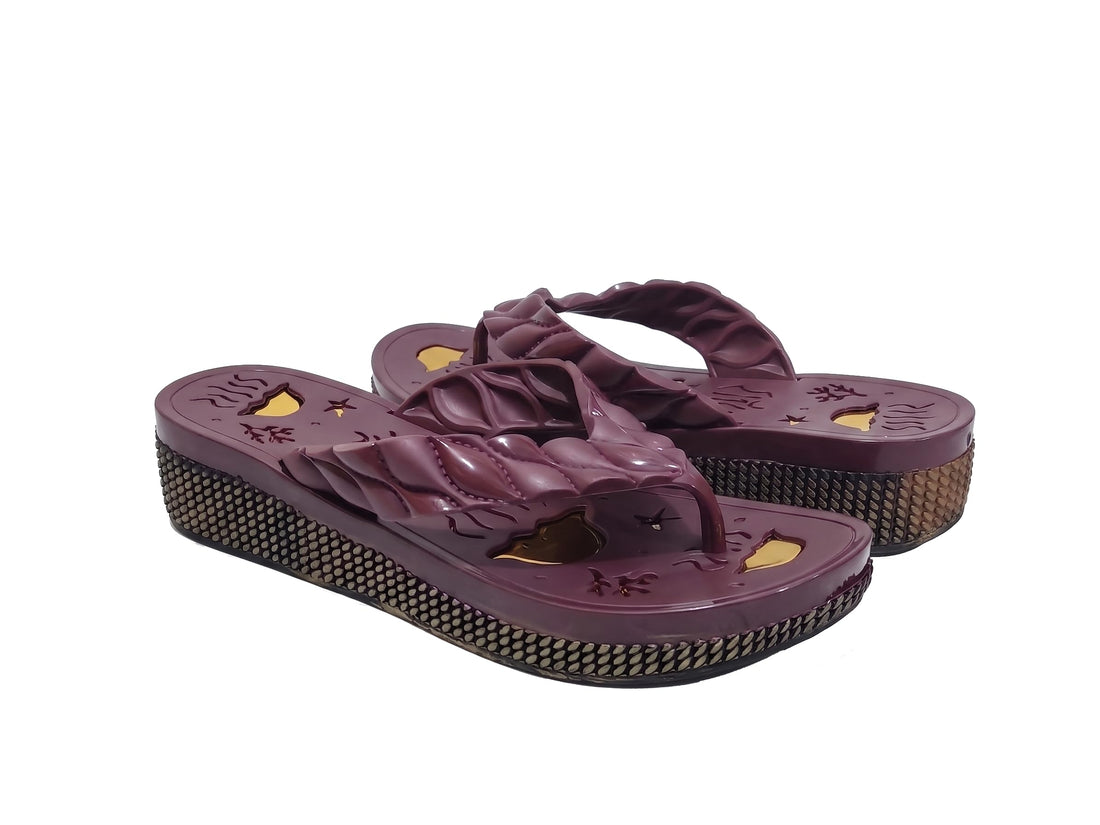 Project Z Women's "Luna Luna" Slipper - EVA Medical Comfort Flexible Sole - Gold Pattern Casual Slippers for Home Beach Summer - Sizes 37-41