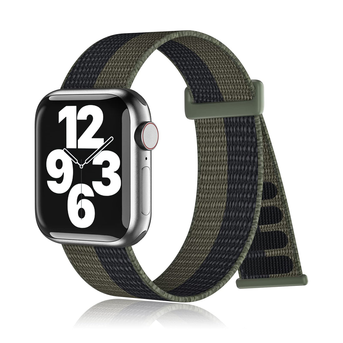 N-Hocezyg Nylon Sport Loop Bands Compatible with Apple Watch Band 38mm 40mm 41mm for Women Men, Stretchy Elastic Braided Replacement Straps for iWatch Series 6 7 5 4 3 2 1 SE,Storm Black