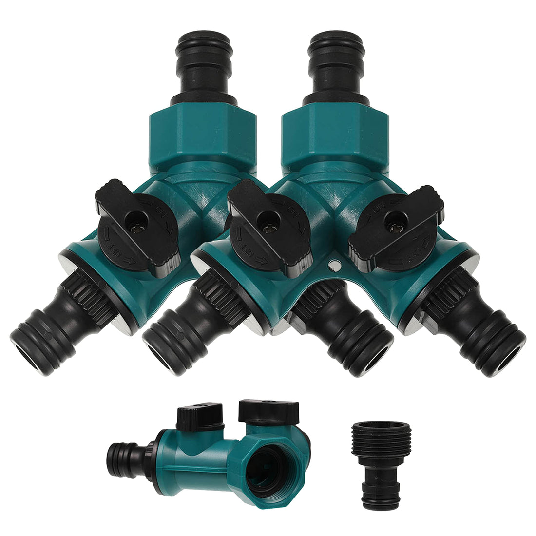 2 Way Hose Pipe Splitter, 2 Pieces Garden Hose Water Splitter, Y Splitter with Shut-Off Valve for Irrigation Water Pipes, Quick Connector for Garden Hose (2 Pieces)