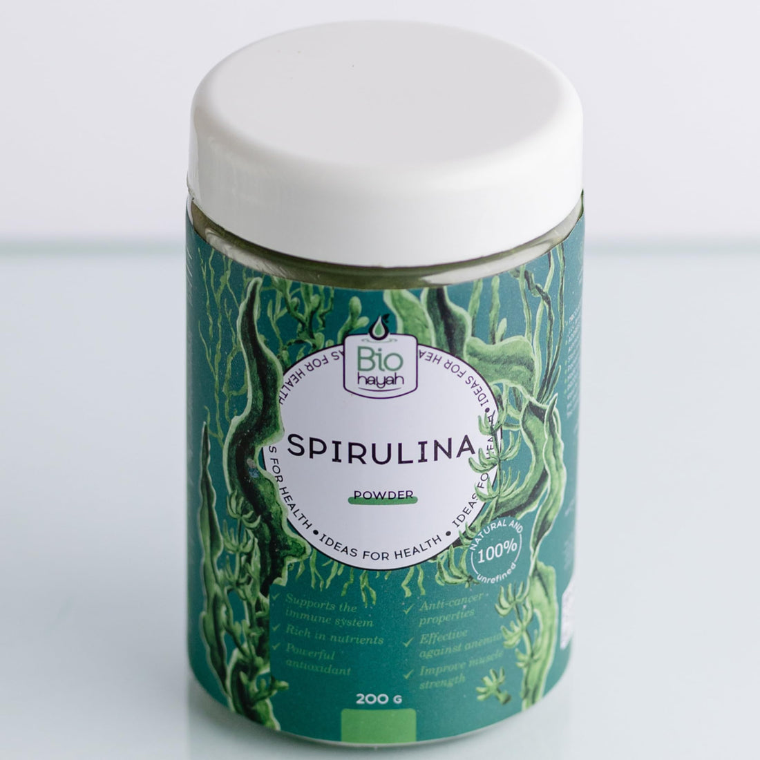Biohayah, Spirulina Powder - Superfood Powder, Vegan - Non GMO, 200g
