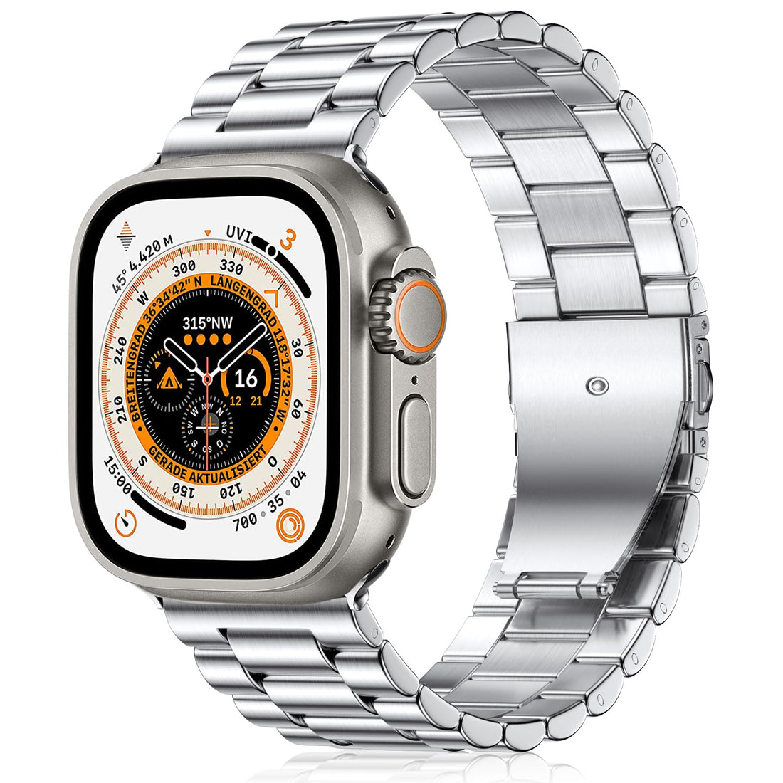 Netolo Metal Straps Compatible with Apple Watch Straps 38mm 40mm 41mm 42mm 44mm 45mm 46mm 49mm, Stainless Steel Business Band Compatible with iWatch Series 10 9 8 7 6 5 4 3 2 1 SE/ SE2 Ultra 2/ Ultra