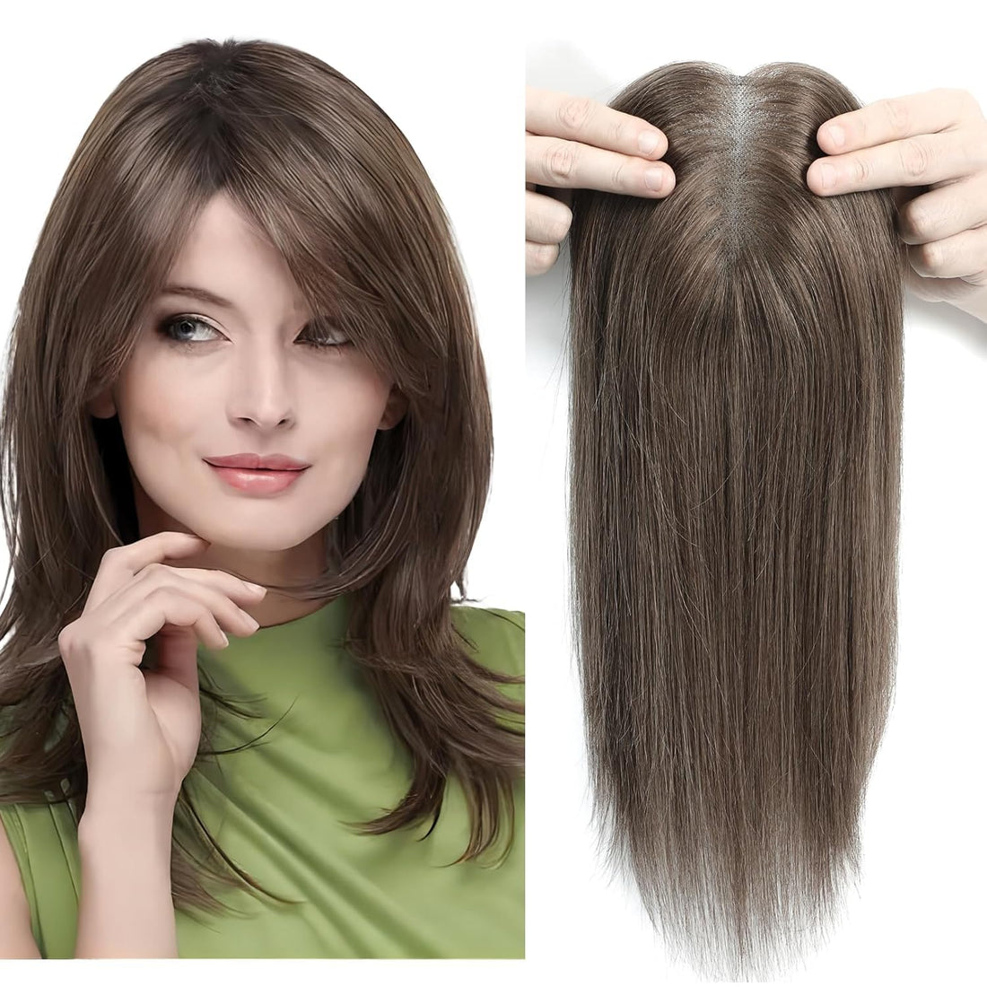 WINK Hair Topper Clip in Bangs, 3D 360° Cover - 4 CLIPS for Women with Thinning Hair, 18 Inch Fluffy Toppers - 40 CM TO 45CM (JW296-N 12A - NATURAL BLOND)