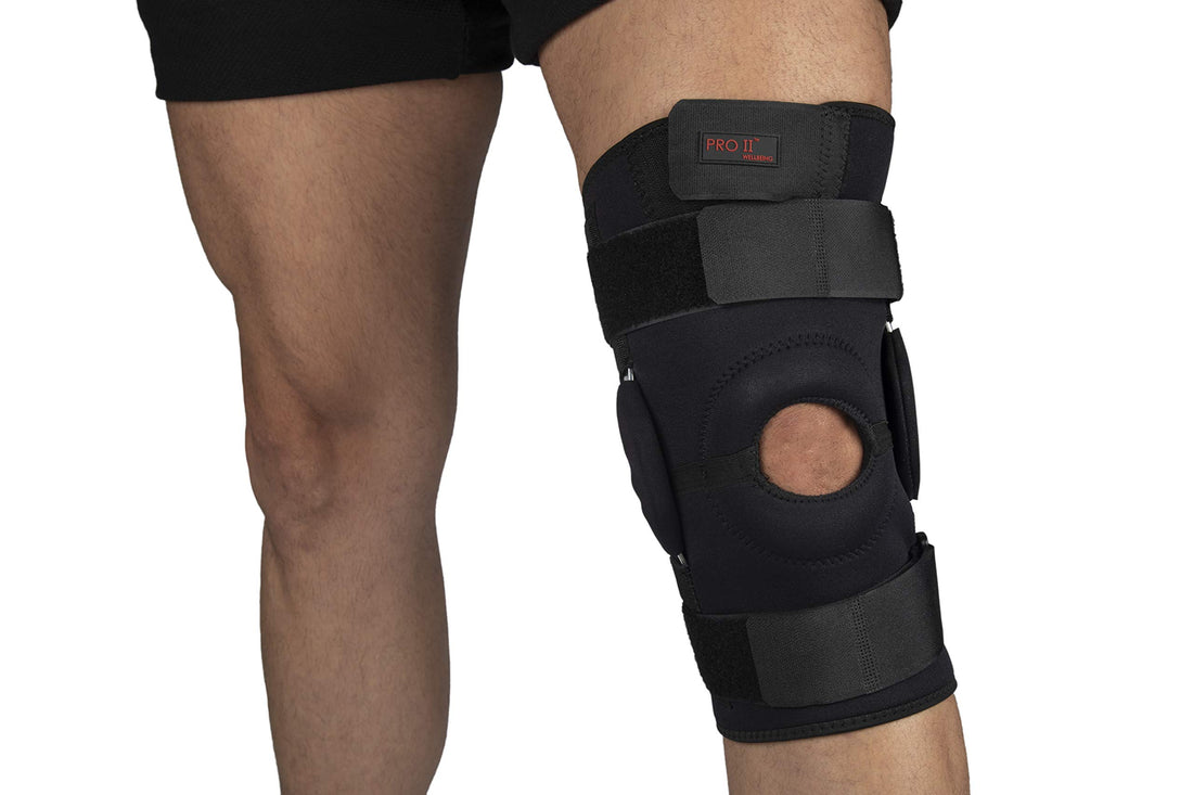 PRO 11 WELLBEING Hinged Neoprene Knee Brace with Open Patella and Dual Straps for Maximum Support Treats ACL, Arthritis, Joint Pain and Meniscus Tear (Large)