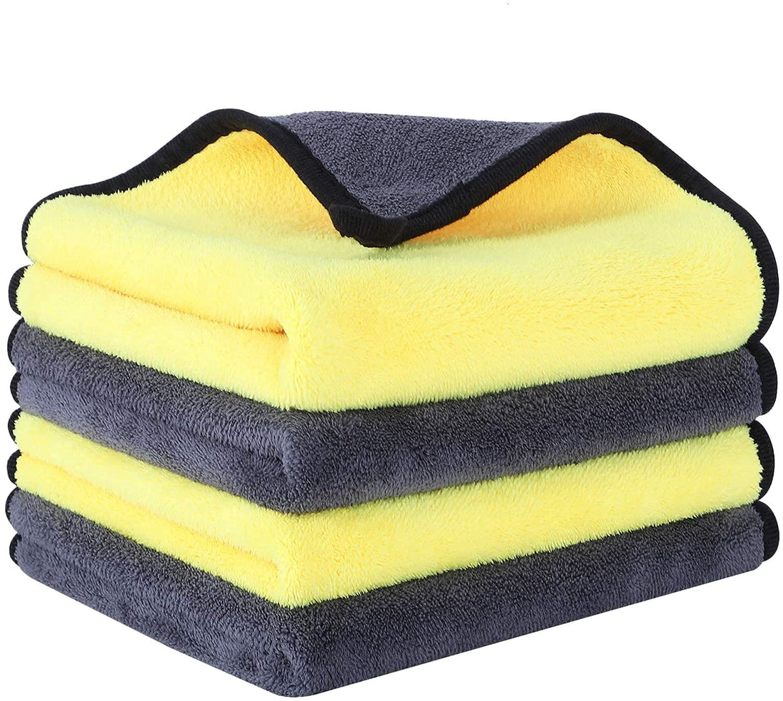 Arabest Car Drying Towels Microfiber Towel,مناشف مطبخ,Kitchen Towel,Cleaning Cloth,Hand Towel,Drying Hair Wrap Towel,Absorbent Wash Towel Bath Towel مناشف مايكروفايبر Car Accessories(4 Pack,16"x16")