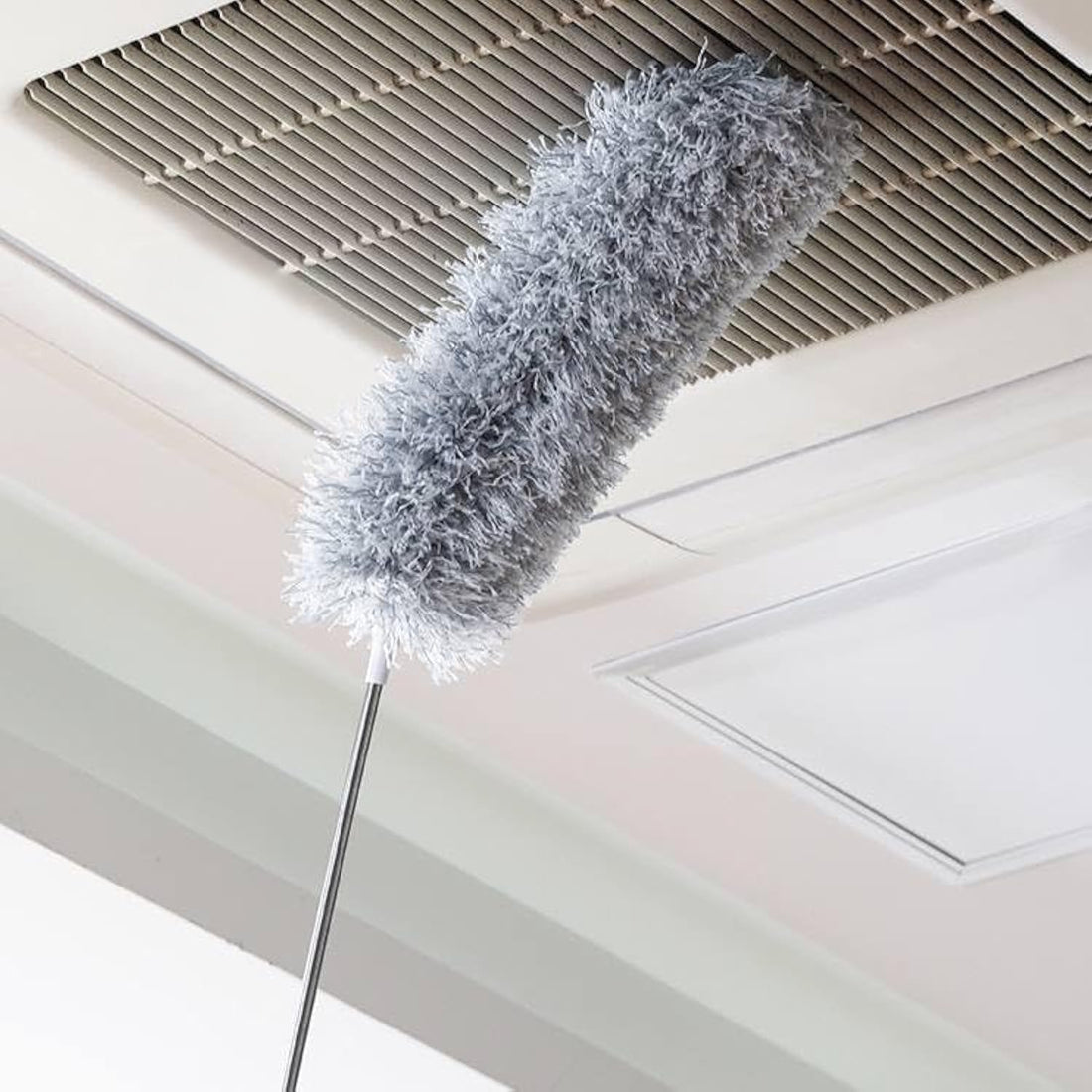 Downtown Microfiber Duster with Telescopic Pole, Extendable Cleaner for Ceiling Fans Blinds and Cars, Long Handle Washable Dusting Tool for Hard to Reach Corners and Household Surfaces