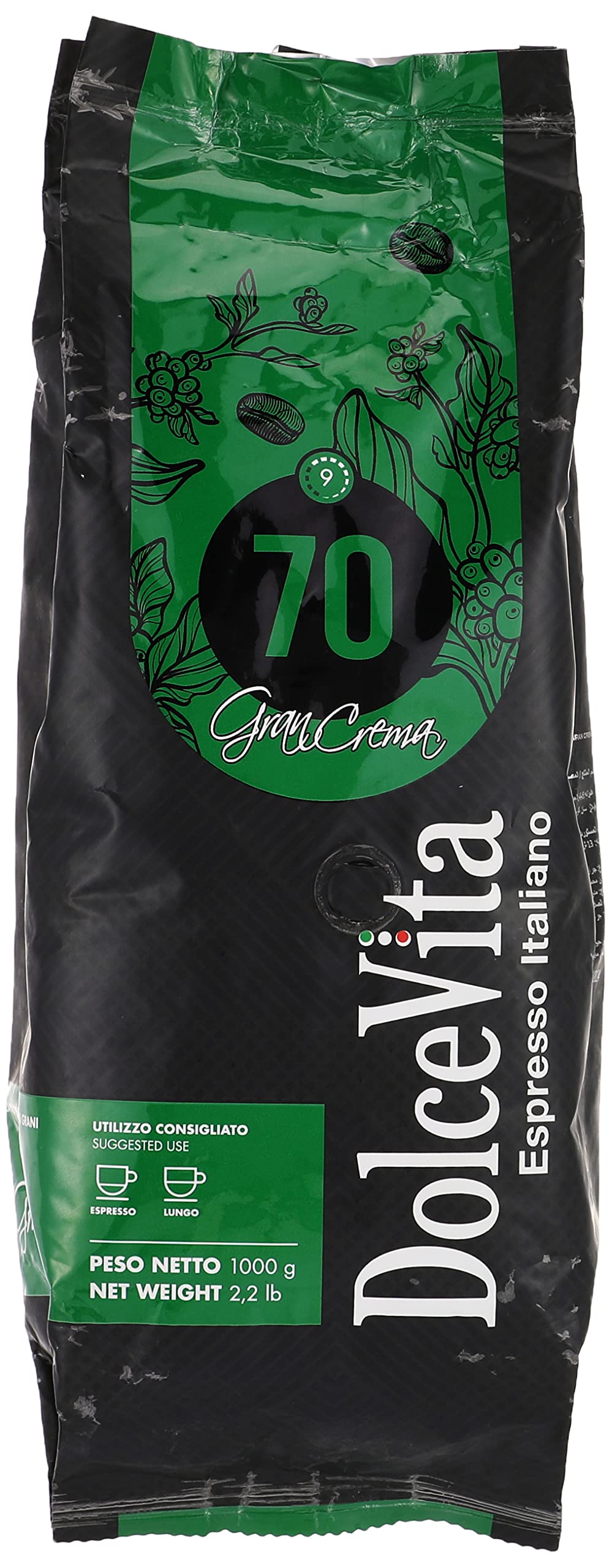 Dolce vita gran crema whole bean 1kilograms