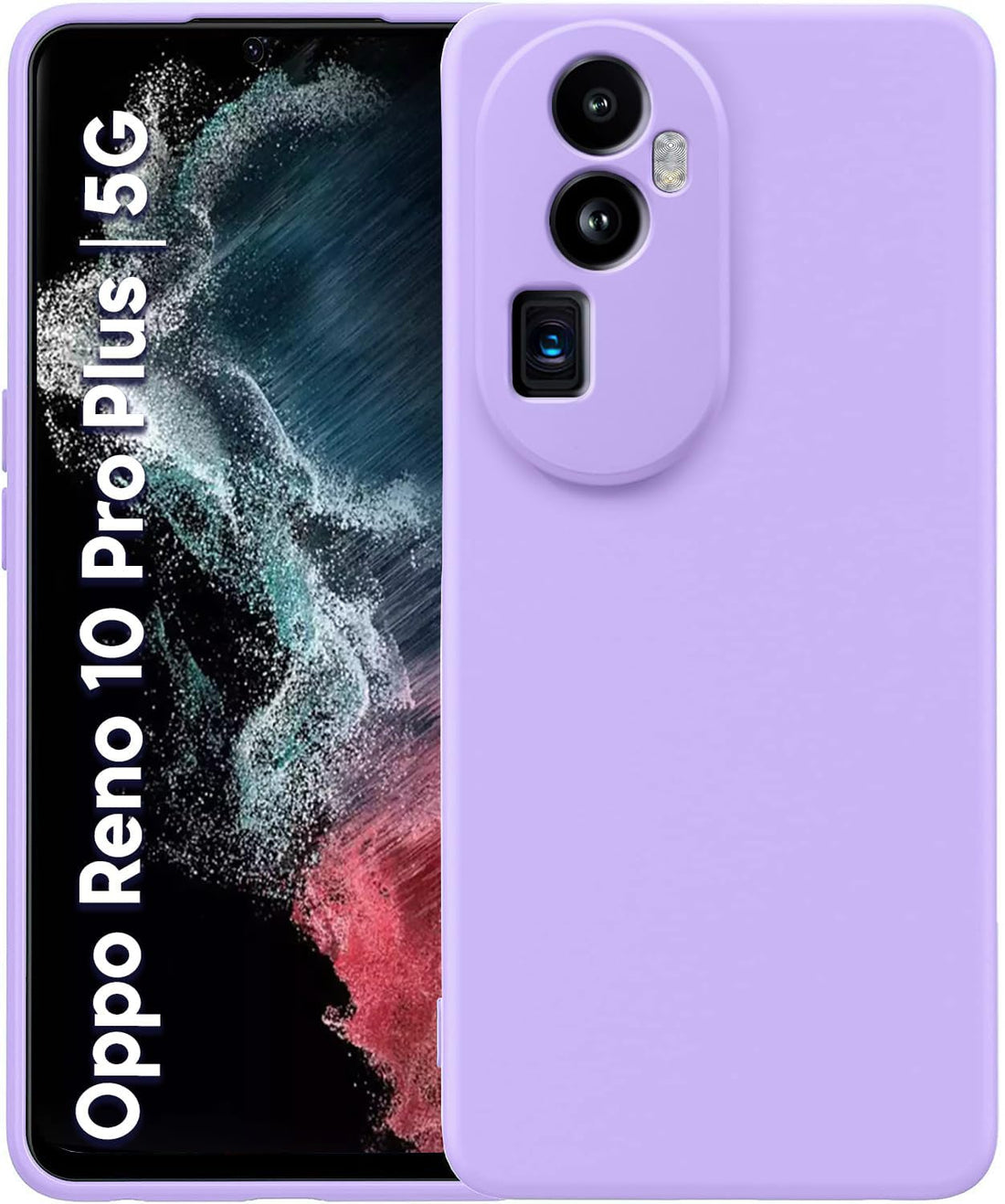 Soft Silicone Gel Rubber Case Compatible with OPPO Reno 10 Pro Plus Shockproof Case Cover Matte Finish with Cloth Inner Lining (Lavender)