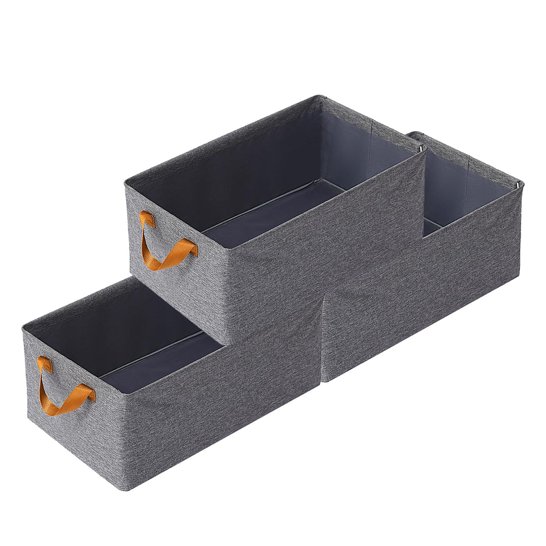 3PCS Large Fabric Storage Baskets for Shelves,18.5*11in Closet Storage Bins for Sturdy Foldable Storage Boxes for Organizing Clothing, Sheets, Toys, BooksShelves,Fabric Basket,Linen Closet Organizers