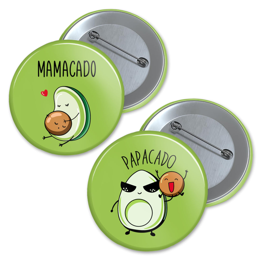Super Mom Dad Pin Button Badges | Pack of 2 | 58mm Round Badge for Parents | Cute & Fun Gift | Glossy, Matte, Sparkle Lamination Options | Baby Shower, Birthday, Celebration