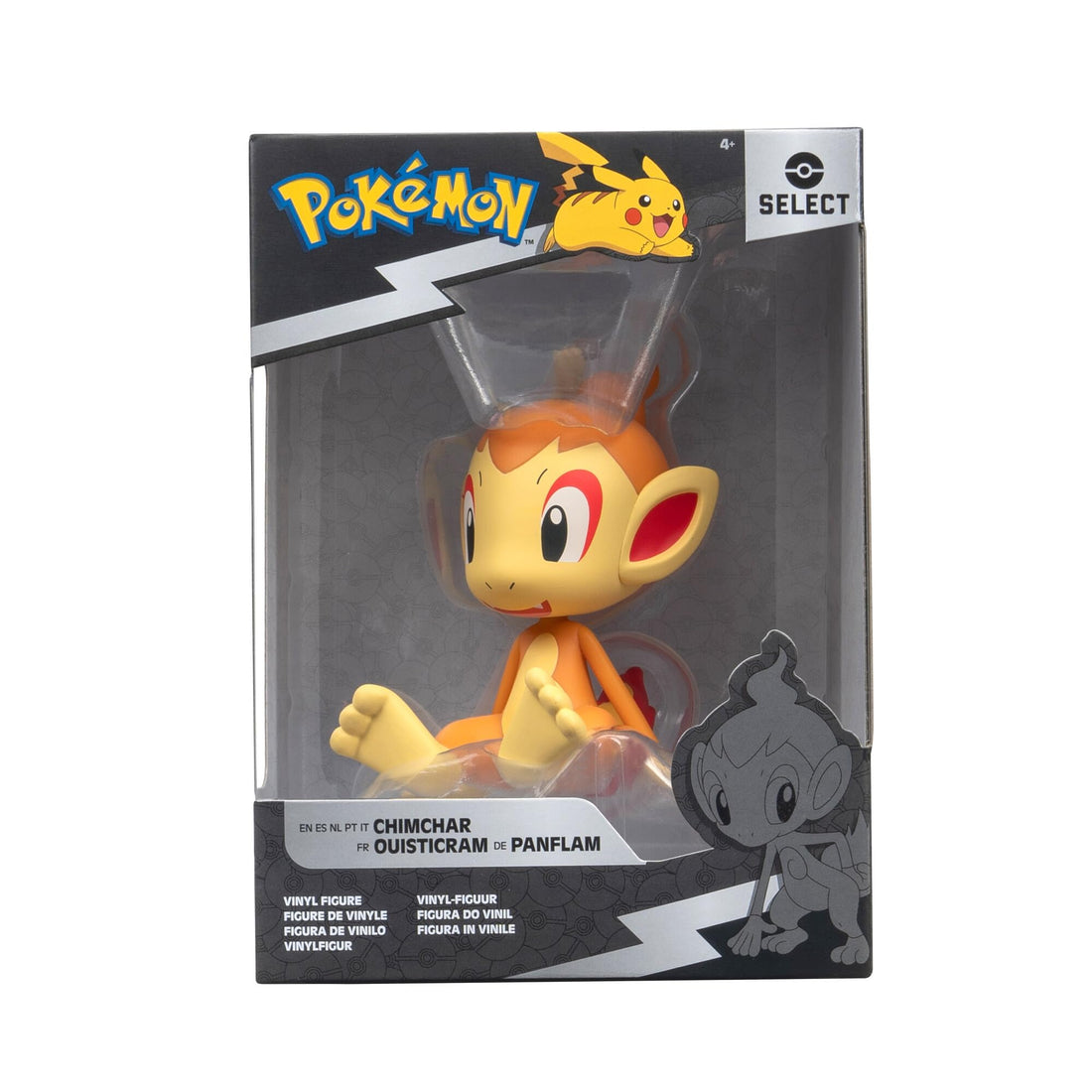 Jazwares Pokémon Select Chimchar Vinyl Figure, 10 cm Size