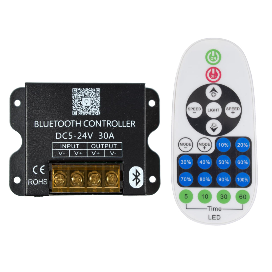Smart LED Light Dimmer (5-24V, 30A) RF Remote Control or Bluetooth APP Control