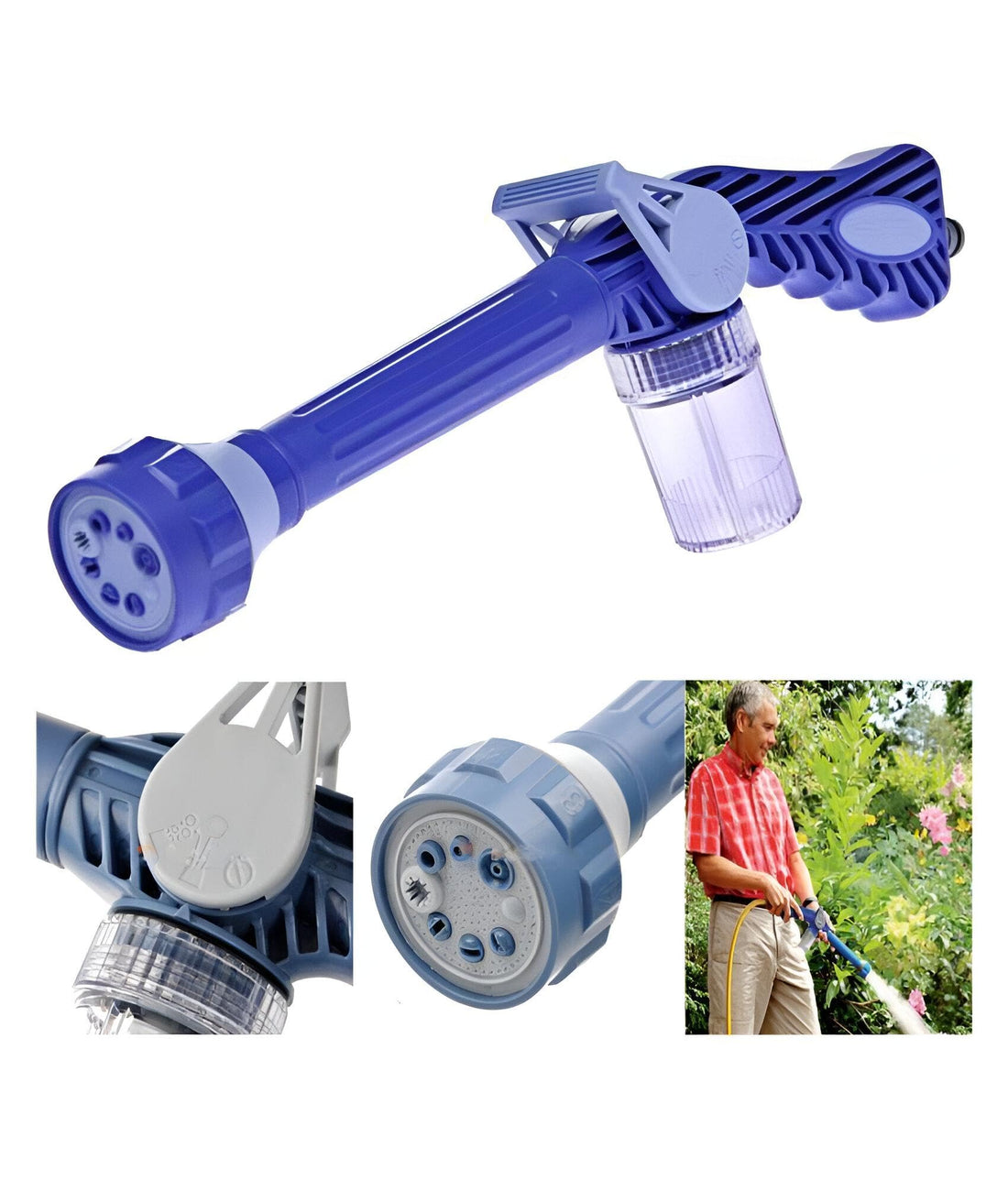 Rene-Maurice Flexible Expandable Water Hose with Versatile Spray Gun | Ideal for Car Wash, Garden, Gutter & Window Cleaning | Includes Durable Plastic Tube