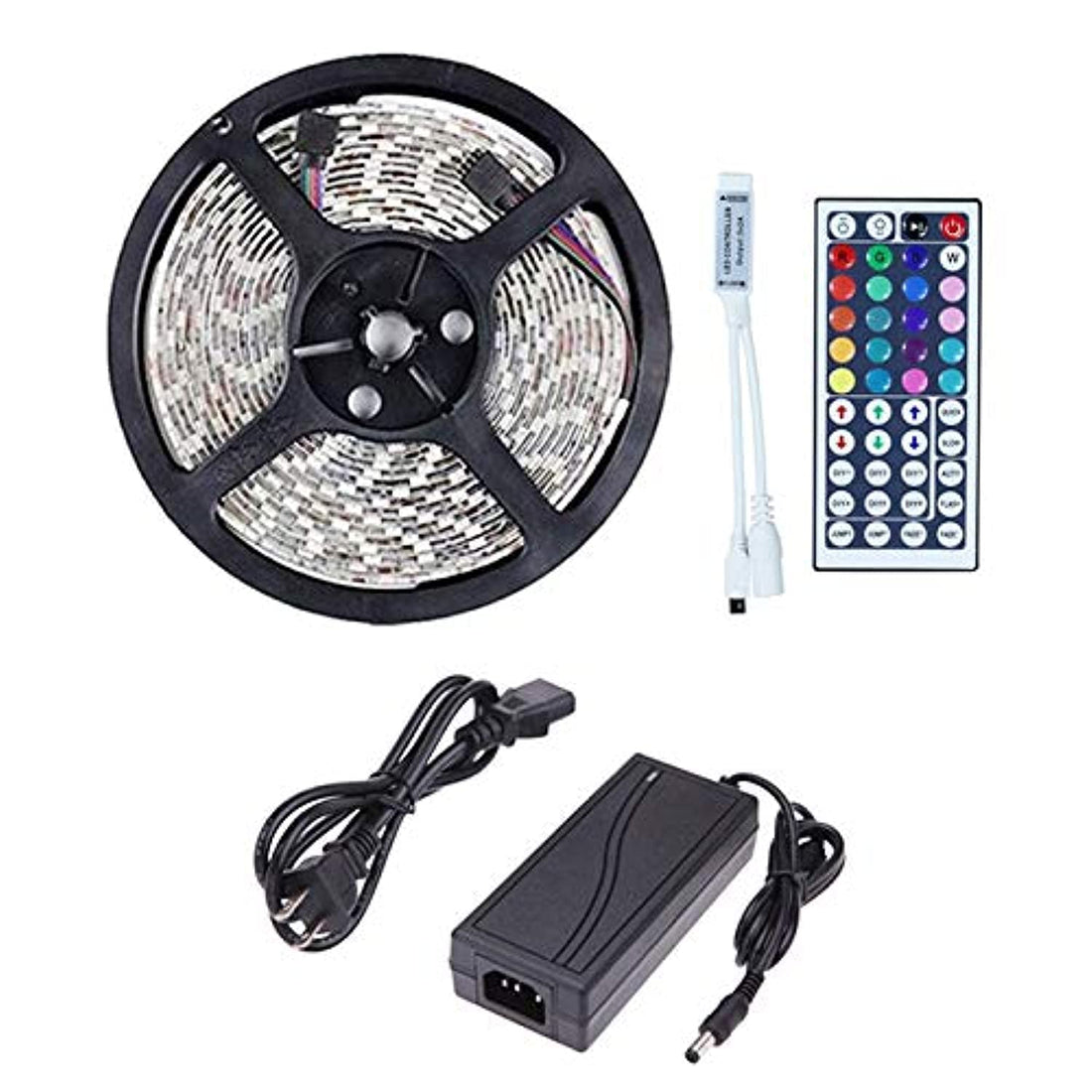 Tanbaby RGB LED 5050 Waterproof Flexible Rope Strip + 44key RGB LED Controller +12V 5A 60W Power Adapter Outdoor Lighting