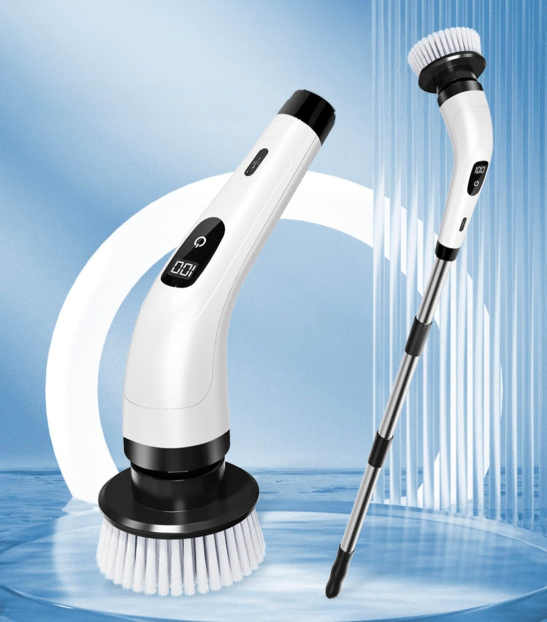 Royal Electric Spin Scrubber,Cleaning Brush Scrubber for Home, 400RPM/Mins-8 Replaceable Brush Heads-90Mins Work Time,3 Adjustable Size,2 Adjustable Speeds for Bathroom Shower Bathtub Glass Car