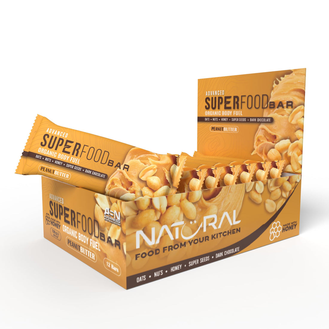 Advanced Sports Nutrition Super Food Bar - Peanut Butter - 12 bars