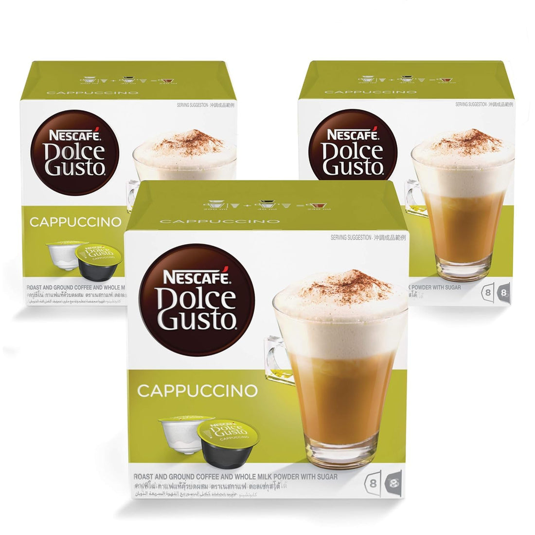 Nescafe Dolce Gusto Cappuccino Coffee - 3 x 16 Capsules
