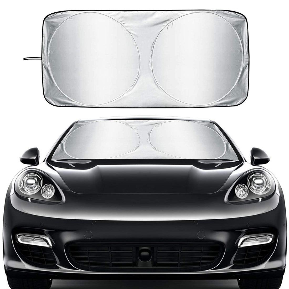Windshield sun shade, car cover blocks uv rays sun visor protector automotive blocker sunshades window guards sun shield for front windshield, 210t block 99.87% uvr keeping your vehicle cooler