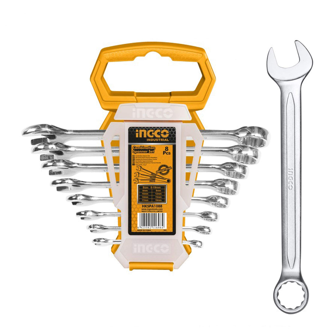 Ingco Hkspa1088-I Fixed Wrench Set Star 8 Pieces 6 8 10 13 14 15 17 19 Mm