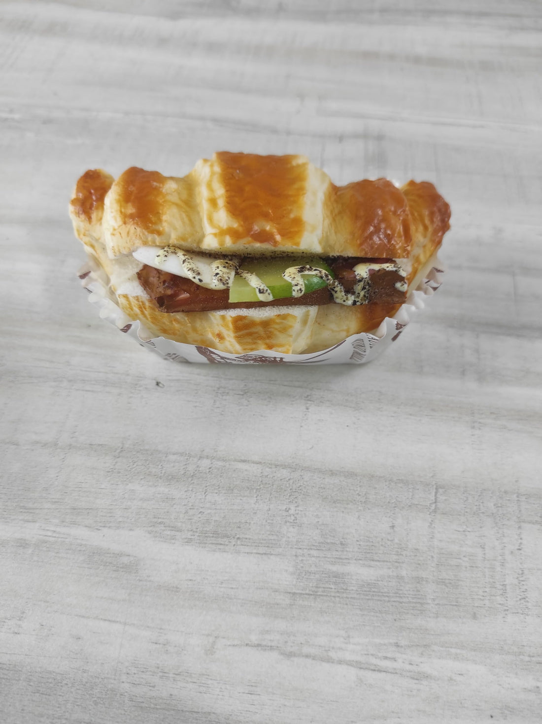 Real 3D Resin House Accessories Foods Magnets Sticker Refrigerator, Magnet Sticker Fake Sandwich Shapes, Sausage Sandwich Burger Sandwich, Sausage Batee, Croissant Sausage (Croissant Sausage)