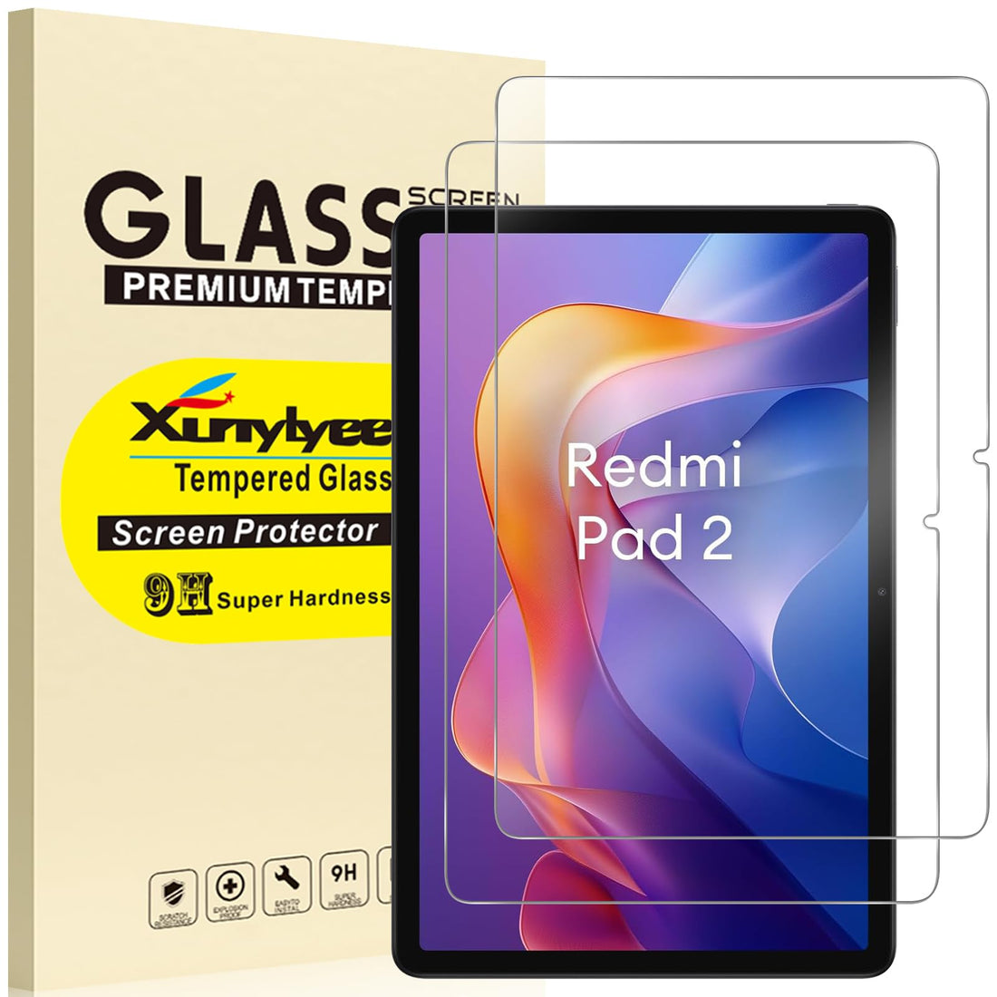 Pack of 2 Screen Protectors for Xiaomi Redmi Pad 2 2025 / Xiaomi Redmi Pad SE 2023 (11 Inch) Tempered Glass Screen Protector