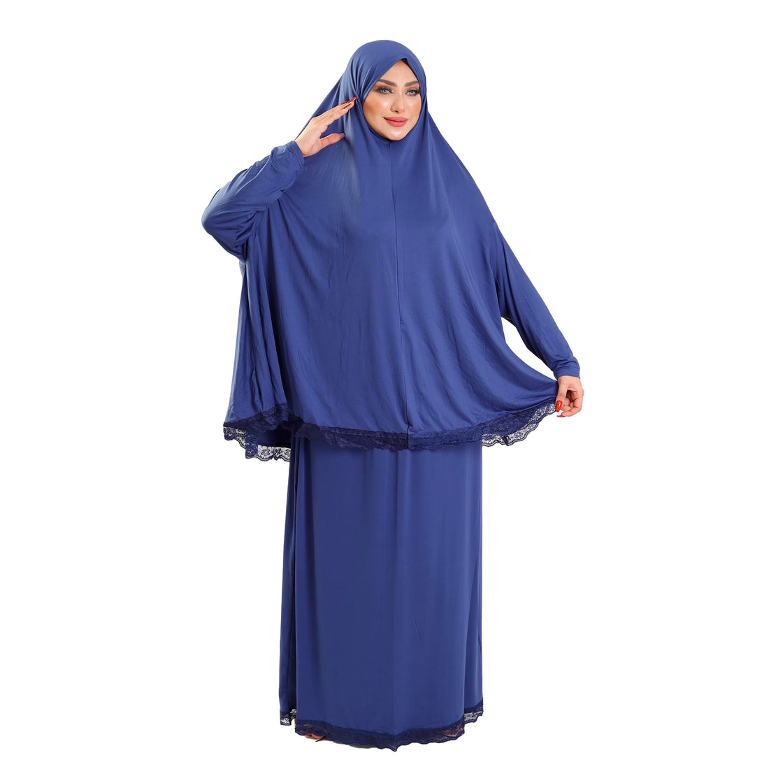 Asdal Prayer 2 Pieces Solid Feel Cotton Fiber Material Comfortable and Cool Lace Band - 2 Piece Solid Fashion Lace Prayer Set Fits All Taste 5001