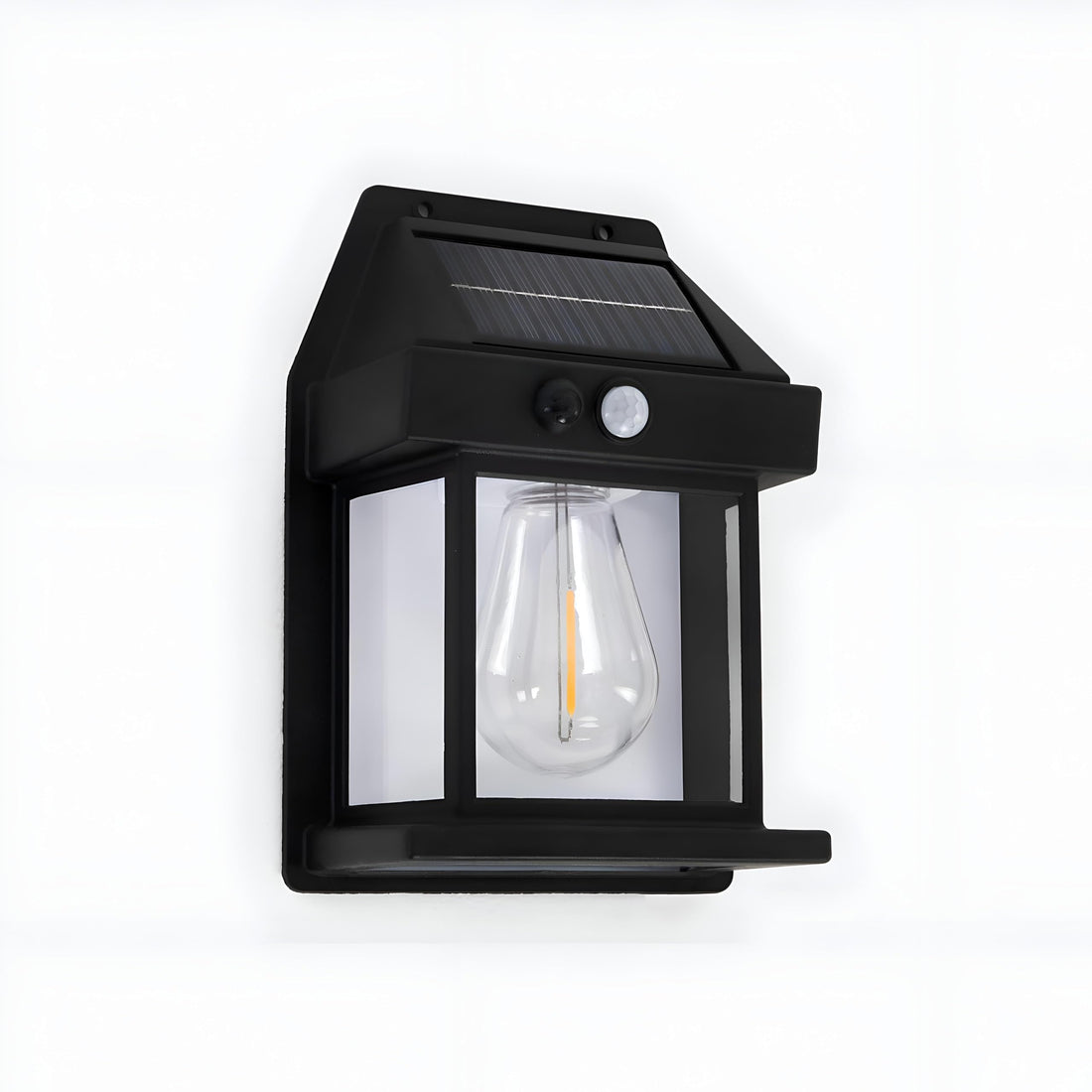 Solar Light - Black Acrylic Outdoor Wall Lamp with Motion Sensor and Three Modes for Gardens Paths Fences Weather Resistant Durable Design