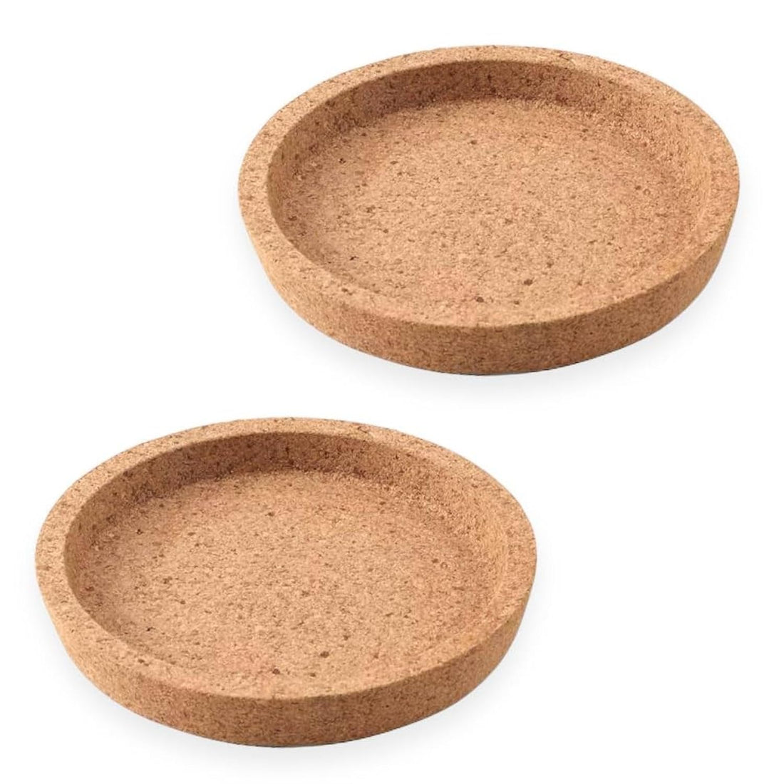 Cork Deep Groove Round Circle Coasters 10cm Diameter 365+ Replacements - Hot or Cold Drink Holder Tabletop Surface Protector - 2 Pack