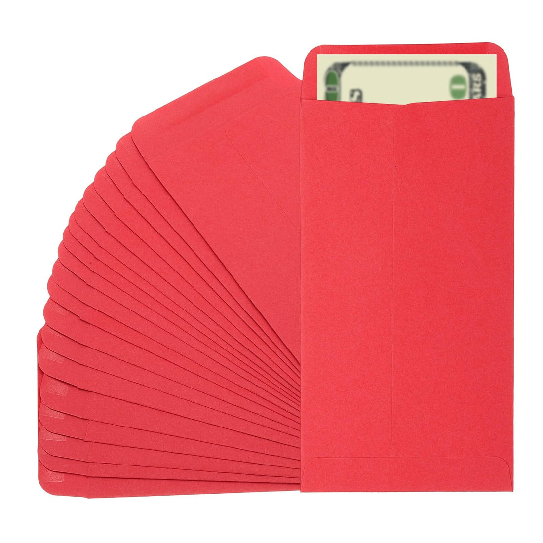 PATIKIL Money Envelope, 25 Pack 6.5" x 3.5" Cash Envelopes Money Holder Bags Budgeting Saving Challenge Letter for Gift Coins Checks Tickets Jewelry Passport Card, Red