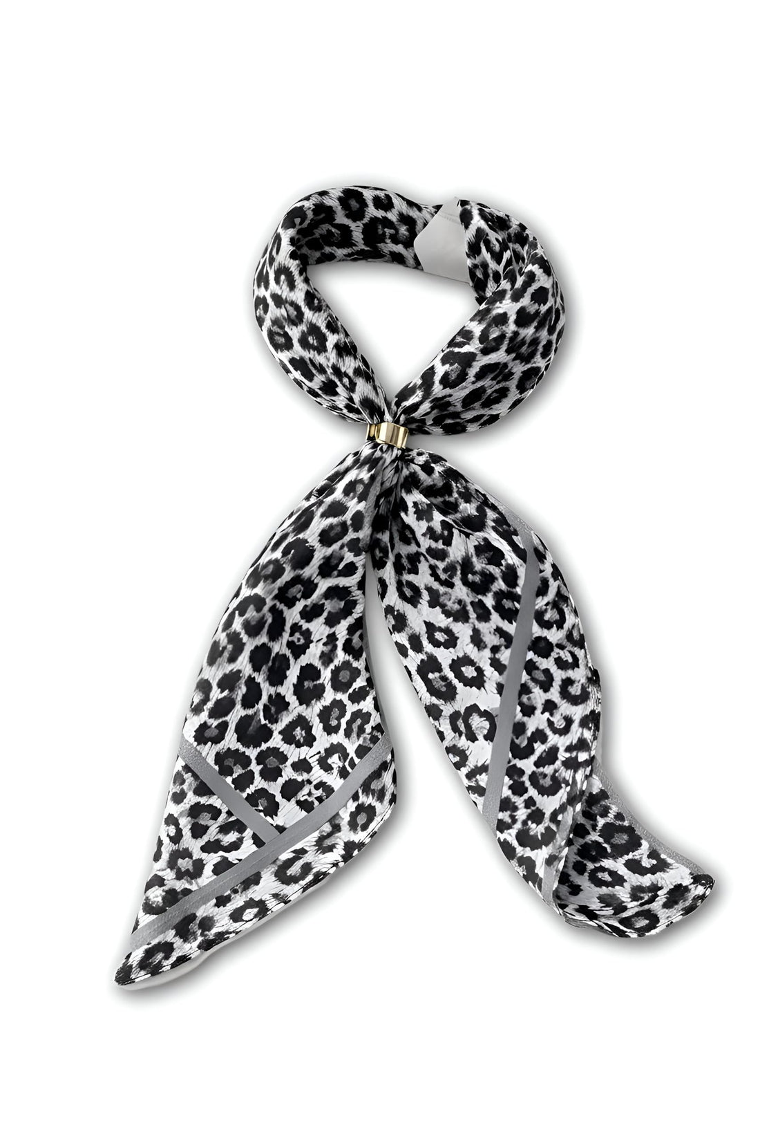 Metal Ring Neck Scarf - Leopard-print chiffon wrap that combines luxury and comfort, effortlessly transitions from day to night with style.