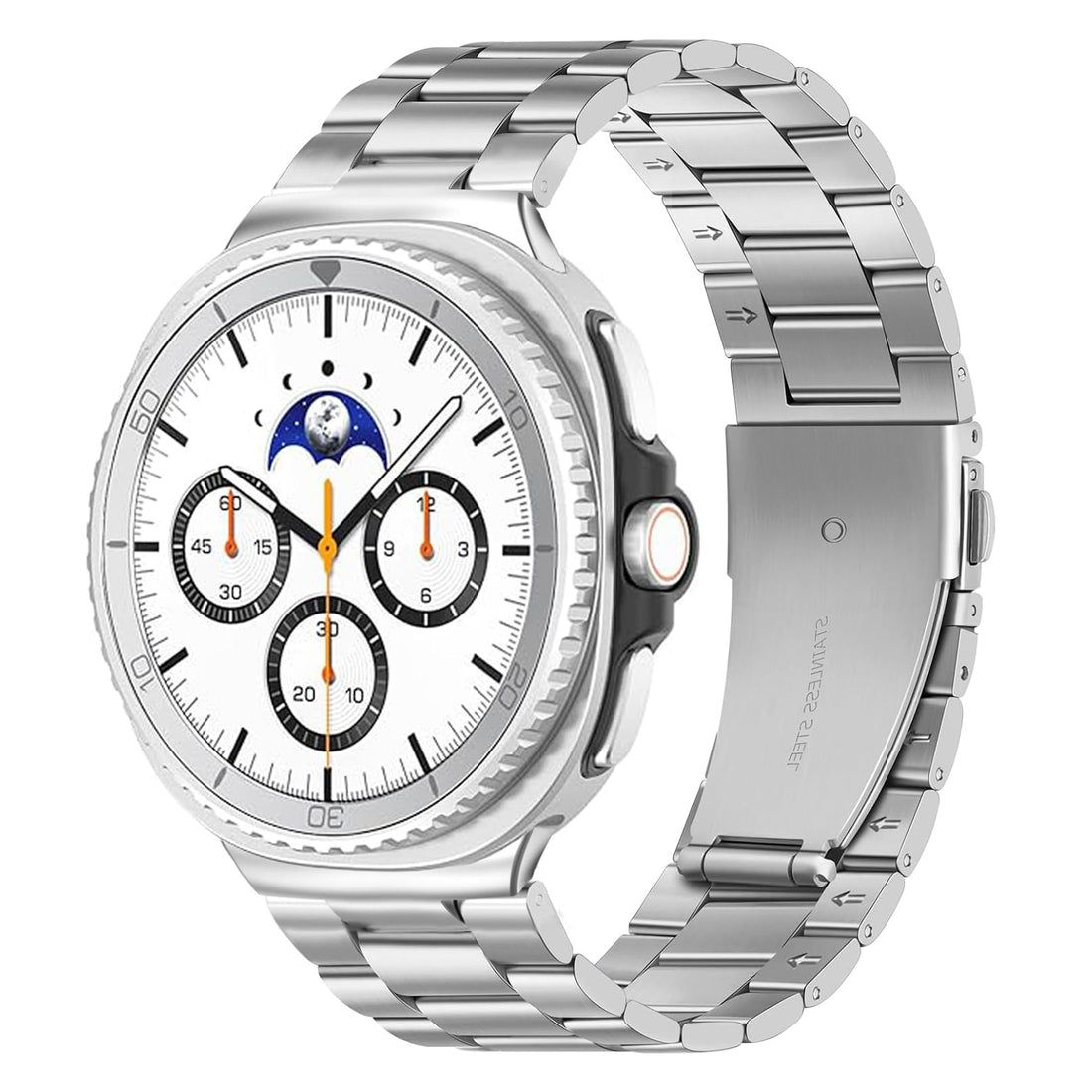 Stainless Steel Men Bands Compatible with Samsung Galaxy Watch 8 40mm 44mm Classic 46mm Replacement Metal Wristbands
