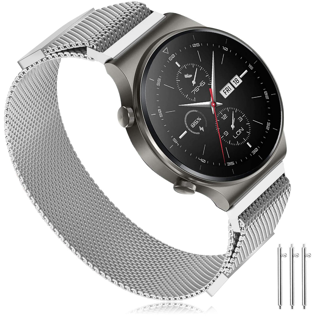 Huawei Watch GT2 46mm/Huawei Watch GT2e Band, 22mm Mesh Stainless Steel Double Magnetic Bracelet for Huawei Watch GT2 Pro/Huawei Watch GT Active/Huawei Watch 3/3 Pro/Amazfit GTR 3/2
