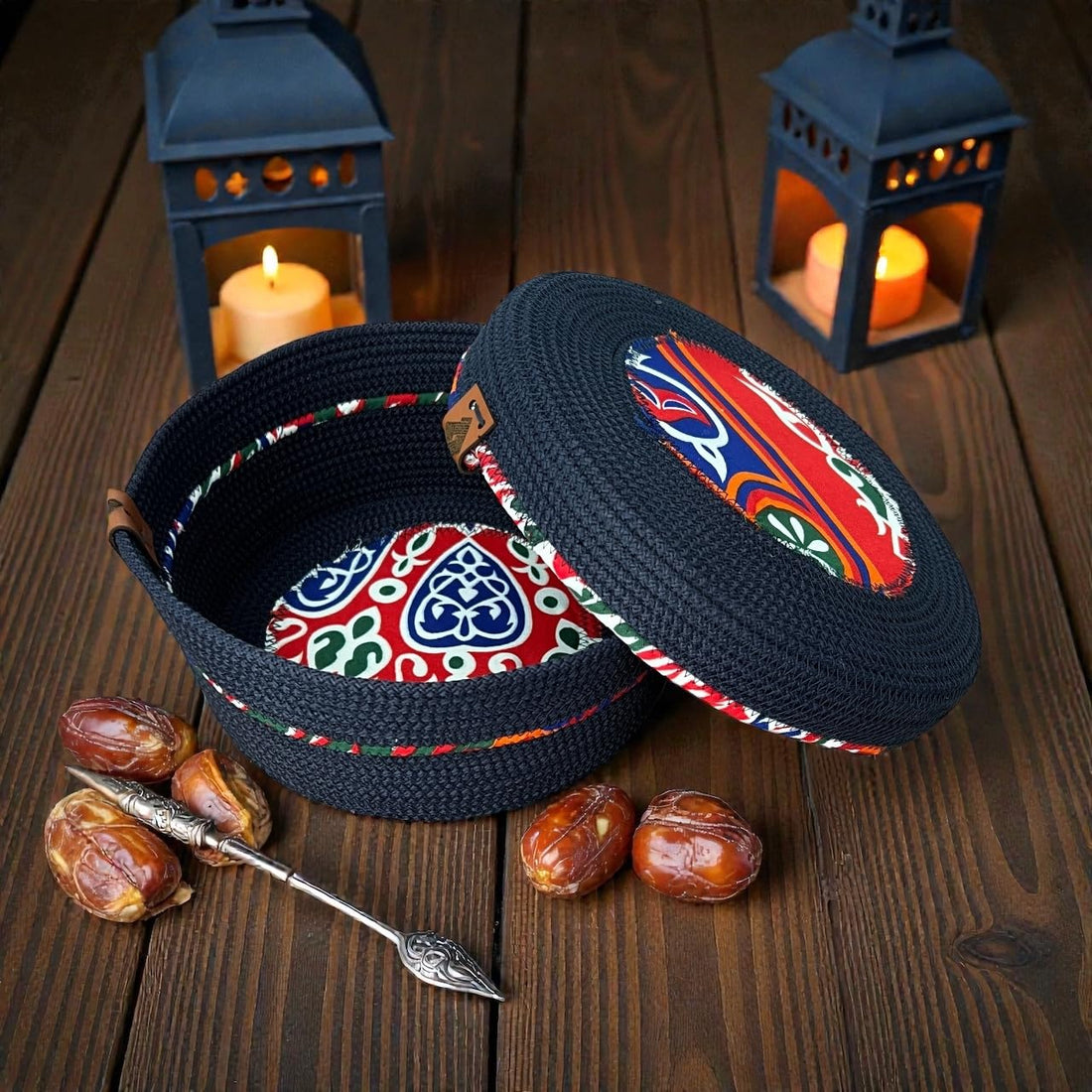 Ramadan Basket with lid,(10×22×10),from woven it
