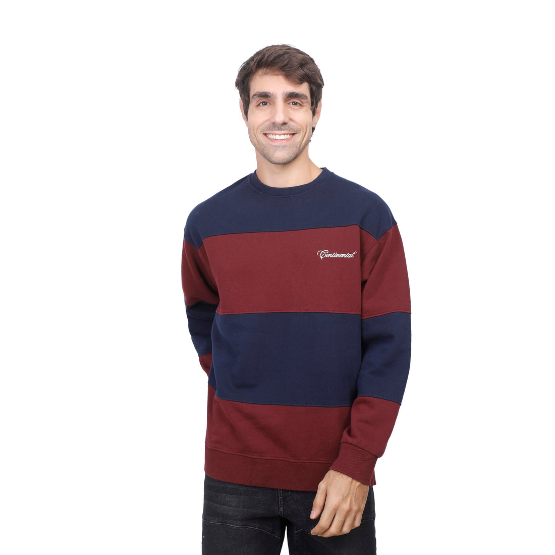 FIRE WOOD mens Round stripped Sweatshirt