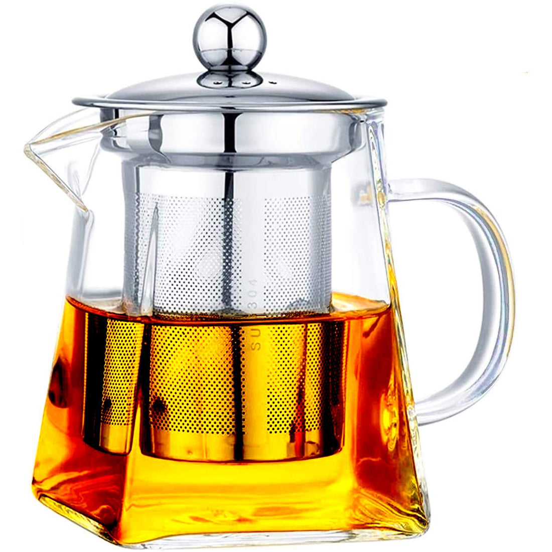PCduoduo with Infuser Clear Glass Teapot,Tea Pot with Tea Strainers,Borosilicate Glass Teapot with Infusers for Loose TeaHeat Resistant Loose Leaf Teapot,Stovetop Dishwasher Safe (950ML/32OZ)