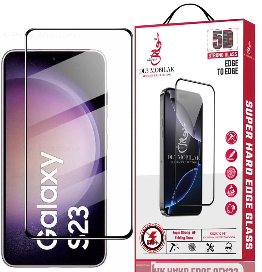 Dl3 Mobilak Screen Protector for Samsung Galaxy S23, Tempered Glass Screen Saver Premium HD Protective, Scratch Resistant, NO-Bubble, 9H Hardness, Full Coverage Film