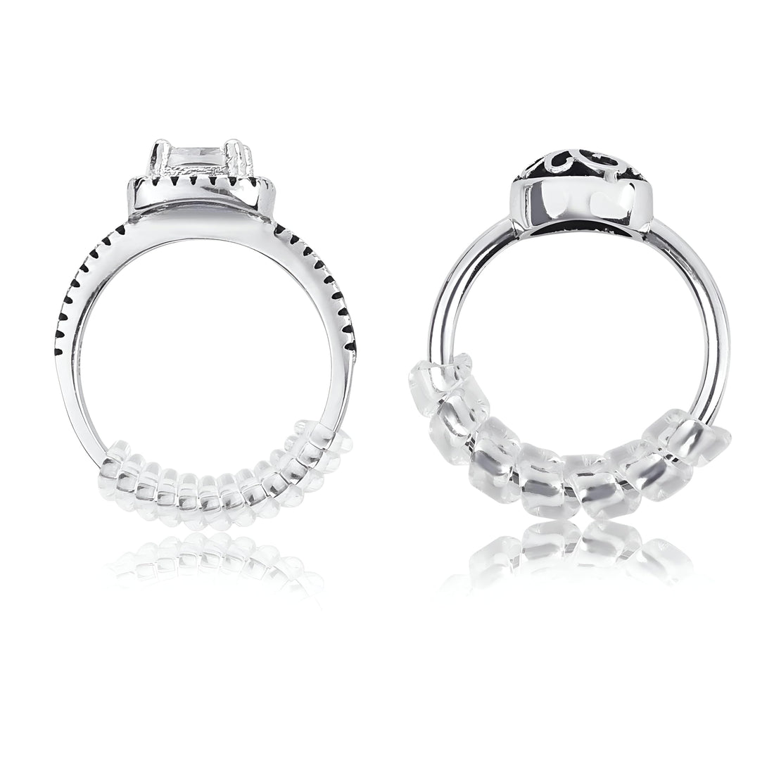 LARGE RING SIZE MEASUREMENT - Invisible Flexible Clear Silicone Perfect for Adjusting Oversized Rings for Comfortable Fit, From Fashion House