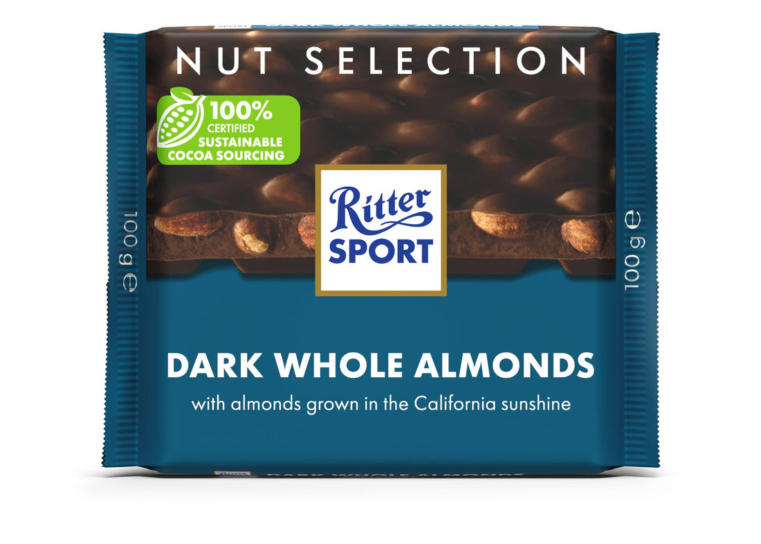 Ritter Sport Dark Whole Almond Chocolate, 100 gm